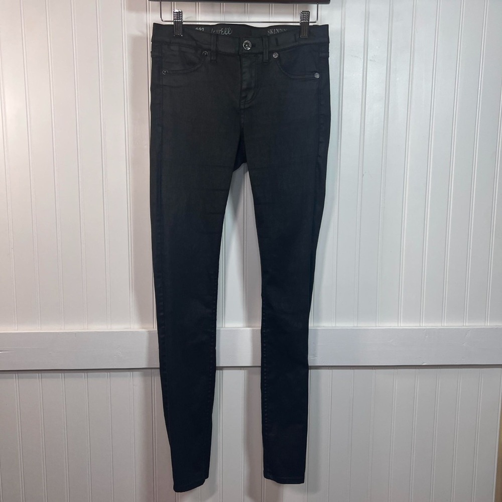 Madewell Jeans Grunge Emo Punk Women's 25 Black Low-Rise Super Skinny Shimmer